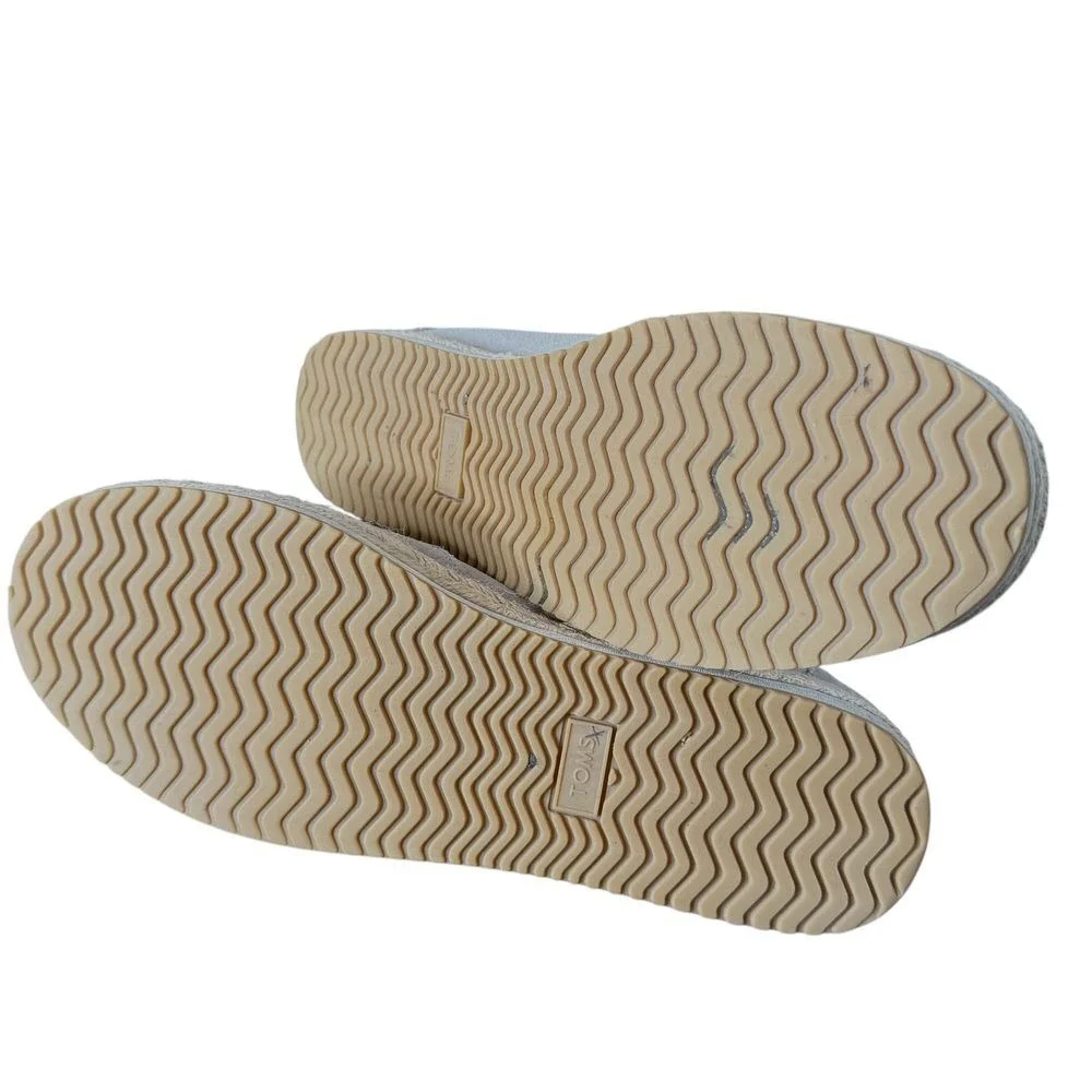 TOMS Palma Suede Platform‎ Espadrille Slip On Jute Shoes Womens 10 Minimalist